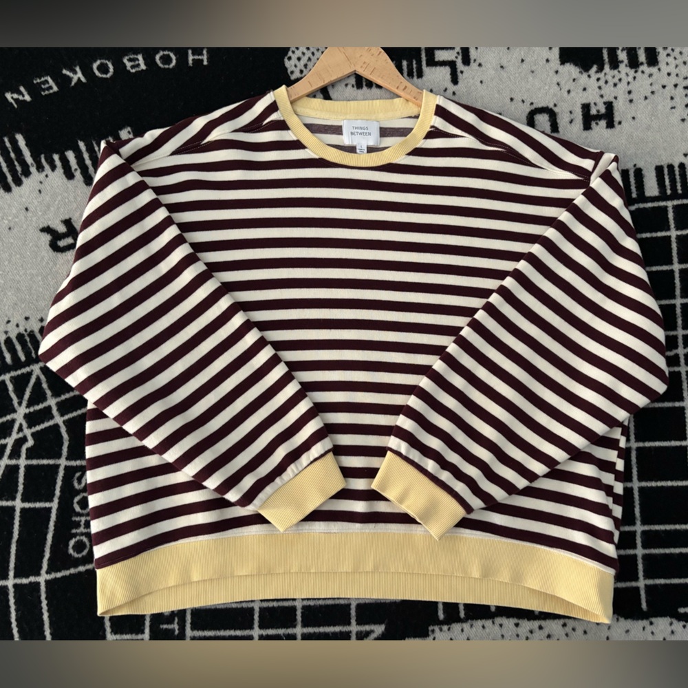 Stripe Crew Neck Boxy Sweatshirt